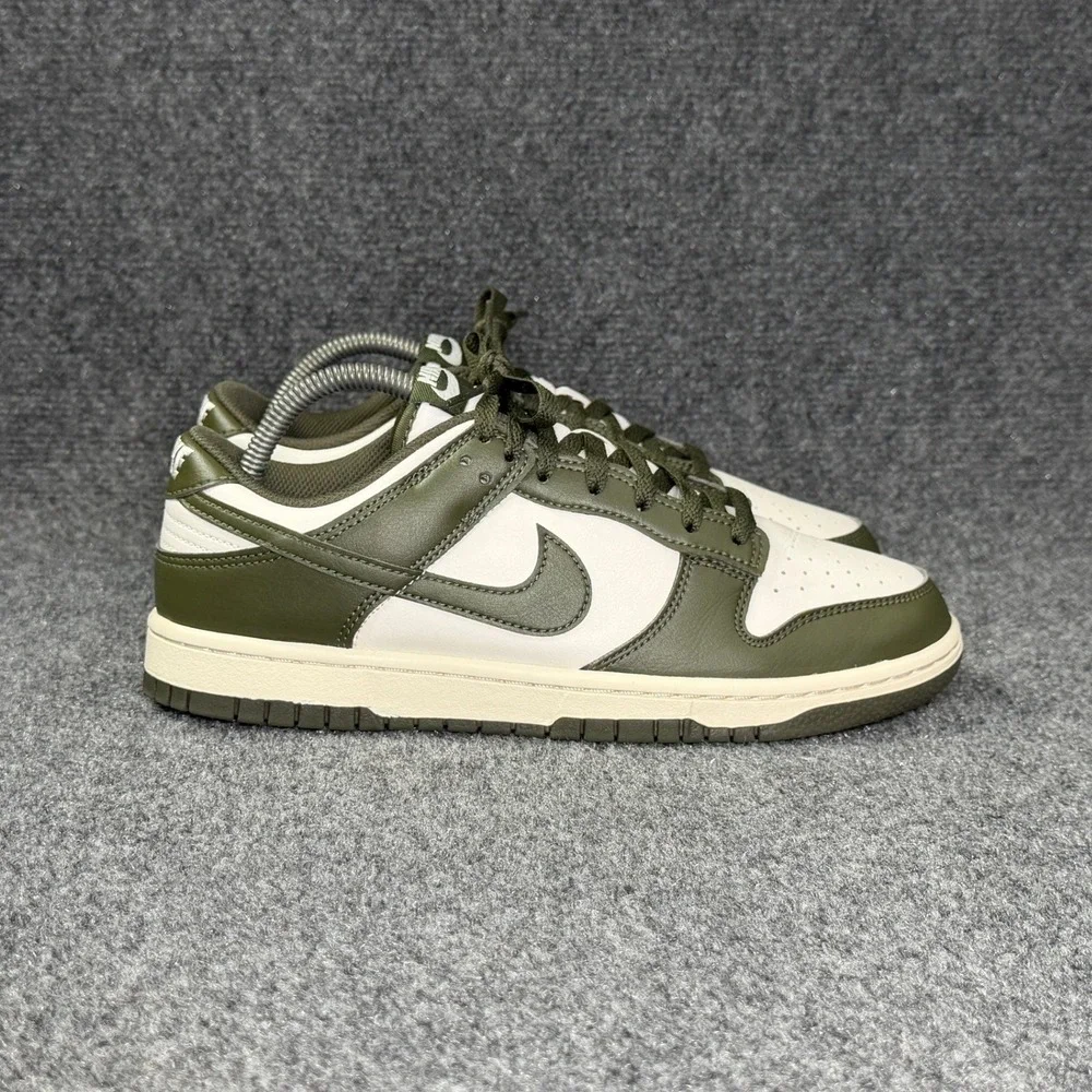 Nike Dunk Low Shoes Men's 8.5 Pale Ivory Cargo Khaki Retro Athletic Sneakers